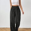 Women's Daily Casual Ruffled Edge All-Over Polka Dot Print Pants