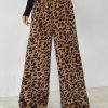Women's New Leopard Print Plush Trousers Suitable For Autumn And Winter
