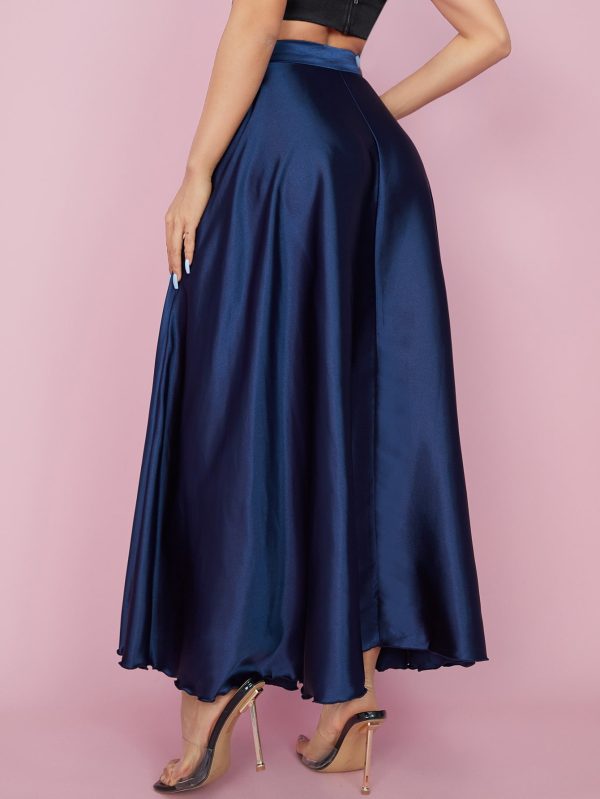 High Waist Solid Flared Party Women Skirt