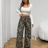 Women's Fashionable Camouflage Print Wide Leg Pants