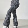 Women's Leopard Print Slim Flared Pants