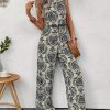 Women Full Print Sleeveless Jumpsuit