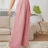 Women's Solid Color Zipper Closure Long Pants