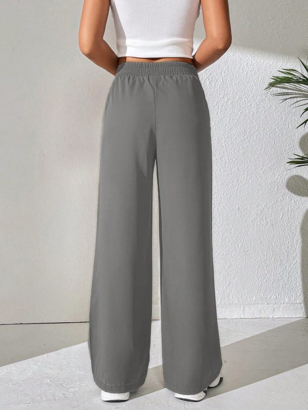 Drawstring Waist Wide Leg Pants