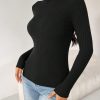 3pcs Turtle Neck Ribbed Knit Sweater