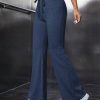 Drawstring Waist Flare Leg Pants