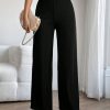 Solid Wide Leg Dress Pants